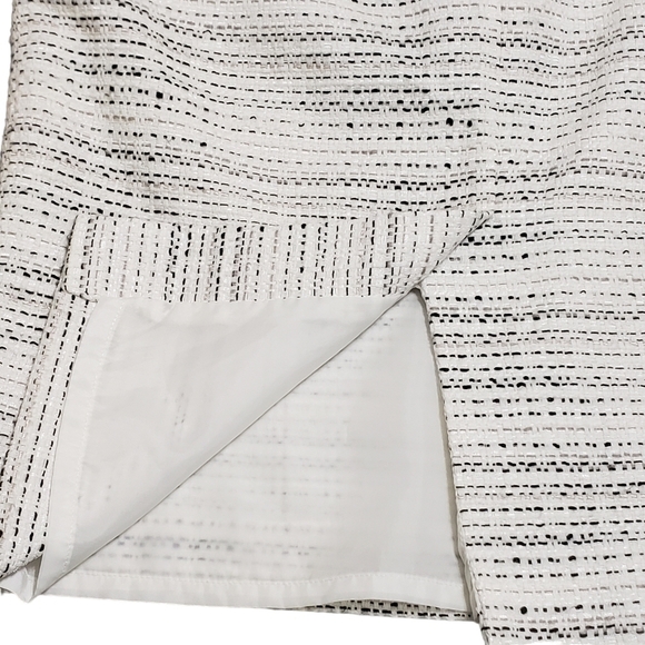Calvin Klein Tweed Textured Marled Pattern Faux Leather Trim Pencil Skirt Size 2 - Picture 6 of 9